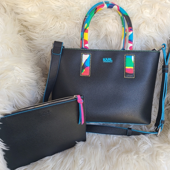 Karl Lagerfeld Handbags - KARL LAGERFELD NEON K/KOCKTAIL SHOPPER - Black-Gorgeous Bag